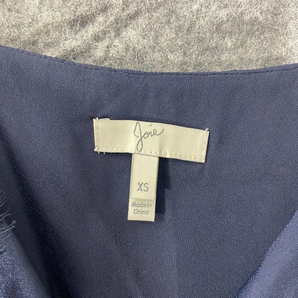 Joie Mini Dress XS Navy Blue Lace V-Neck A-Line Damasia Cocktail Party - Picture 10 of 12